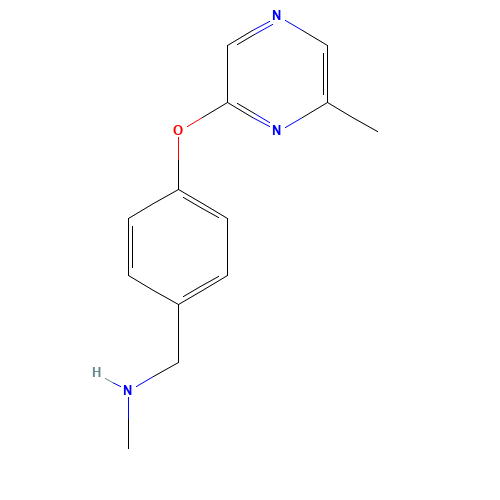 N-methyl-1-[4-(6-methylpyrazin-2-yl)oxyphenyl]methanamine (CAS: 912569-67-6) - Chemical Structure and Molecular Formula 