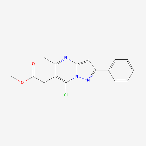methyl 2-(7-chloro-5-methyl-2-phenylpyrazolo[1,5-a]pyrimidin-6-yl)acetate (CAS: 1313377-99-9) - Related Chemical Product