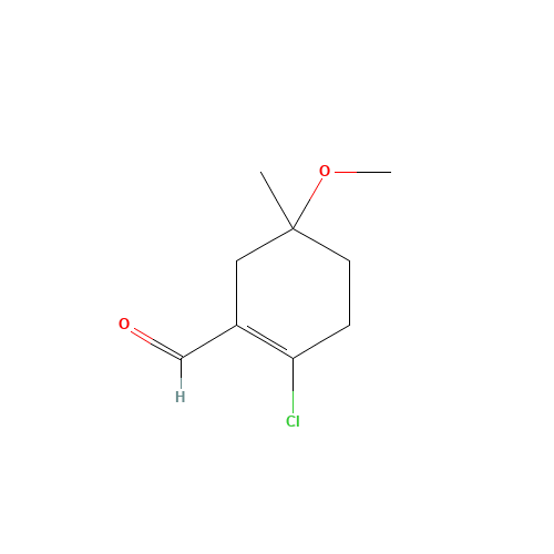 2-chloro-5-methoxy-5-methylcyclohexene-1-carbaldehyde (CAS: 1256547-38-2) - Chemical Structure and Molecular Formula 