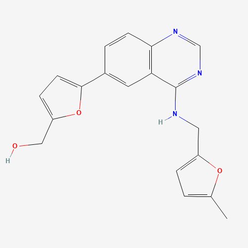 [5-[4-[(5-methylfuran-2-yl)methylamino]quinazolin-6-yl]furan-2-yl]methanol (CAS: 1285702-20-6) - Chemical Structure and Molecular Formula 