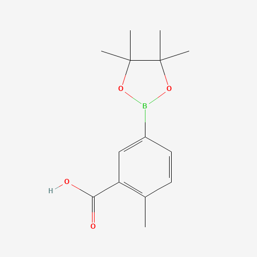 2-methyl-5-(4,4,5,5-tetramethyl-1,3,2-dioxaborolan-2-yl)benzoic acid (CAS: 1431542-21-0) - Chemical Structure and Molecular Formula 