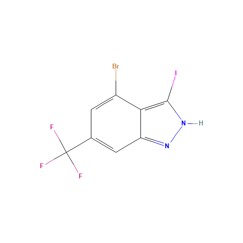 4-bromo-3-iodo-6-(trifluoromethyl)-2H-indazole (CAS: 1000341-30-9) - Chemical Structure and Molecular Formula 