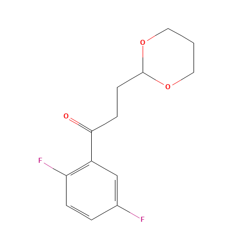 1-(2,5-difluorophenyl)-3-(1,3-dioxan-2-yl)propan-1-one (CAS: 884504-26-1) - Chemical Structure and Molecular Formula 