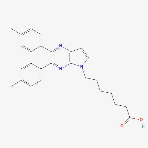 7-[2,3-bis(4-methylphenyl)pyrrolo[2,3-b]pyrazin-5-yl]heptanoic acid (CAS: 1447769-90-5) - Chemical Structure and Molecular Formula 