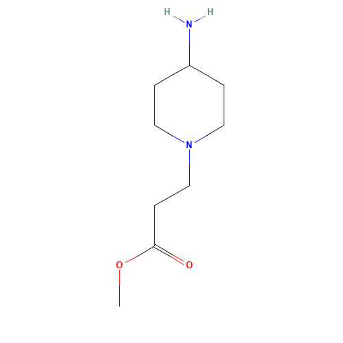 methyl 3-(4-aminopiperidin-1-yl)propanoate (CAS: 190515-89-0) - Chemical Structure and Molecular Formula 