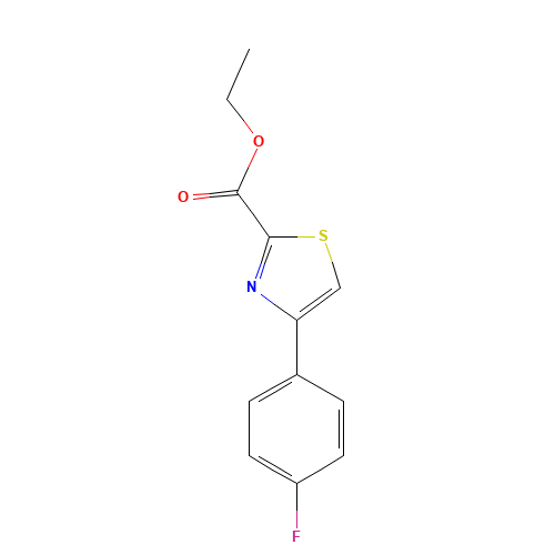 ethyl 4-(4-fluorophenyl)-1,3-thiazole-2-carboxylate (CAS: 886366-37-6) - Chemical Structure and Molecular Formula 