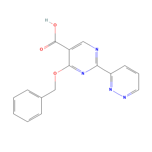 4-phenylmethoxy-2-pyridazin-3-ylpyrimidine-5-carboxylic acid (CAS: 1343460-05-8) - Chemical Structure and Molecular Formula 