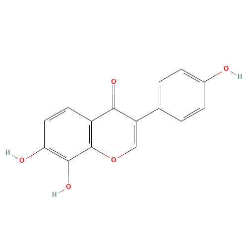7,8-dihydroxy-3-(4-hydroxyphenyl)chromen-4-one (CAS: 75187-63-2) - Chemical Structure and Molecular Formula 