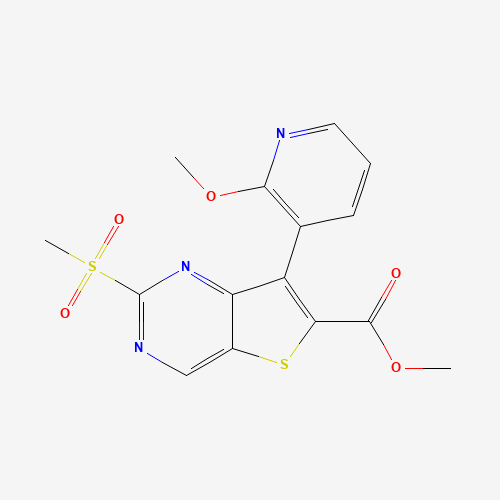 methyl 7-(2-methoxypyridin-3-yl)-2-methylsulfonylthieno[3,2-d]pyrimidine-6-carboxylate (CAS: 1462950-28-2) - Chemical Structure and Molecular Formula 