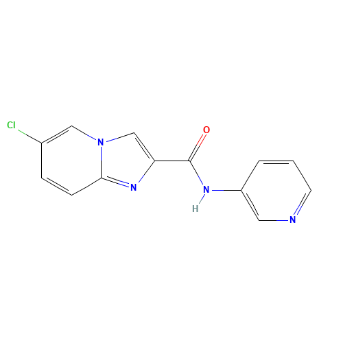 6-chloro-N-pyridin-3-ylimidazo[1,2-a]pyridine-2-carboxamide (CAS: 1010922-44-7) - Chemical Structure and Molecular Formula 