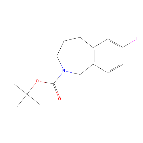tert-butyl 7-iodo-1,3,4,5-tetrahydro-2-benzazepine-2-carboxylate (CAS: 1158743-92-0) - Chemical Structure and Molecular Formula 