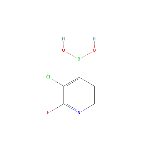 (3-chloro-2-fluoropyridin-4-yl)boronic acid (CAS: 1217500-55-4) - Chemical Structure and Molecular Formula 