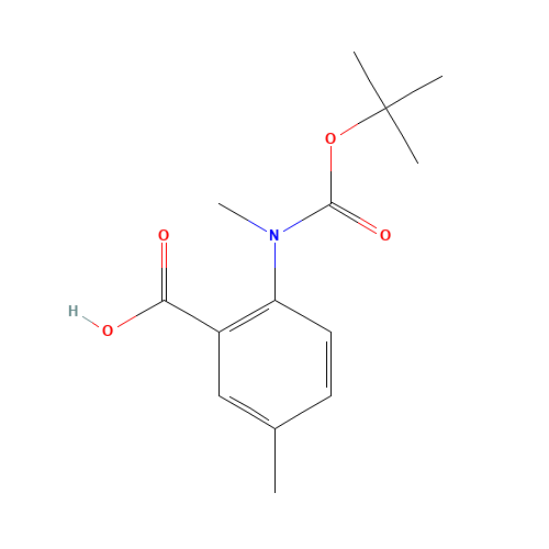 5-methyl-2-[methyl-[(2-methylpropan-2-yl)oxycarbonyl]amino]benzoic acid (CAS: 886362-46-5) - Related Chemical Product