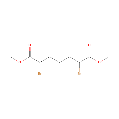 dimethyl 2,6-dibromoheptanedioate (CAS: 868-73-5) - Chemical Structure and Molecular Formula 