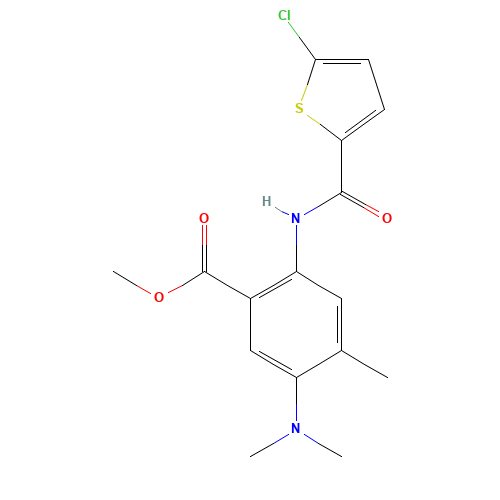 methyl 2-[(5-chlorothiophene-2-carbonyl)amino]-5-(dimethylamino)-4-methylbenzoate (CAS: 929214-79-9) - Related Chemical Product
