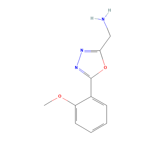 [5-(2-methoxyphenyl)-1,3,4-oxadiazol-2-yl]methanamine (CAS: 944897-80-7) - Chemical Structure and Molecular Formula 