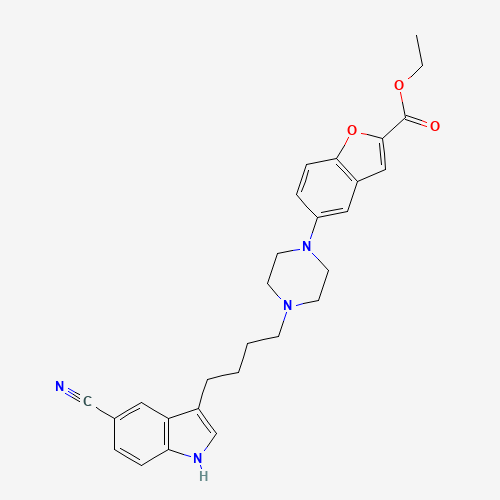 ethyl 5-[4-[4-(5-cyano-1H-indol-3-yl)butyl]piperazin-1-yl]-1-benzofuran-2-carboxylate (CAS: 163521-11-7) - Related Chemical Product