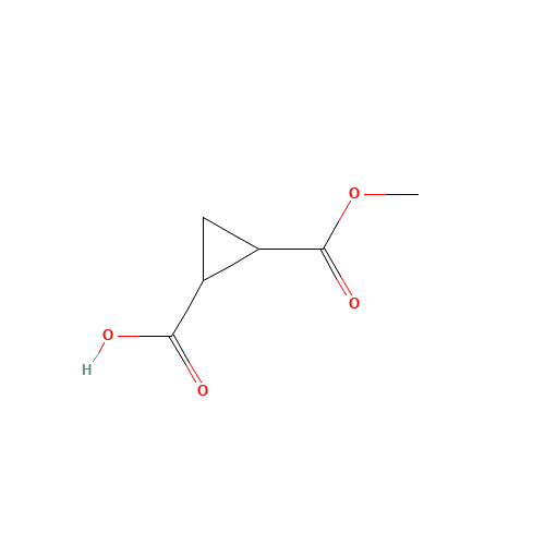 2-methoxycarbonylcyclopropane-1-carboxylic acid (CAS: 13279-88-4) - Chemical Structure and Molecular Formula 