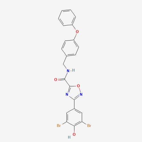 3-(3,5-dibromo-4-oxocyclohexa-2,5-dien-1-ylidene)-N-[(4-phenoxyphenyl)methyl]-1,2,4-oxadiazole-5-carboxamide (CAS: 1191252-49-9) - Related Chemical Product