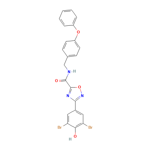 3-(3,5-dibromo-4-oxocyclohexa-2,5-dien-1-ylidene)-N-[(4-phenoxyphenyl)methyl]-1,2,4-oxadiazole-5-carboxamide (CAS: 1191252-49-9) - Related Chemical Product