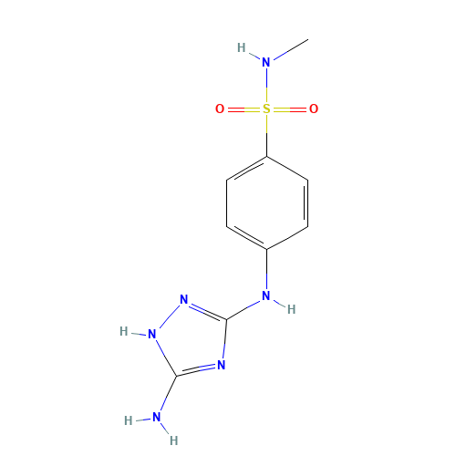 4-[(5-amino-1H-1,2,4-triazol-3-yl)amino]-N-methylbenzenesulfonamide (CAS: 443799-42-6) - Chemical Structure and Molecular Formula 