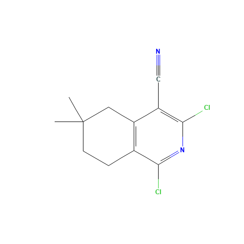 1,3-dichloro-6,6-dimethyl-7,8-dihydro-5H-isoquinoline-4-carbonitrile (CAS: 890023-14-0) - Chemical Structure and Molecular Formula 