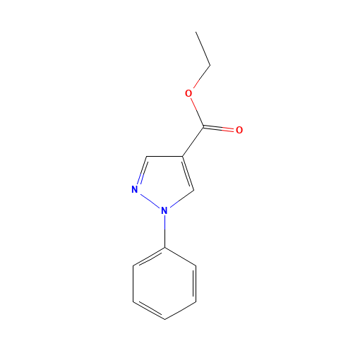 ethyl 1-phenylpyrazole-4-carboxylate (CAS: 885-94-9) - Chemical Structure and Molecular Formula 