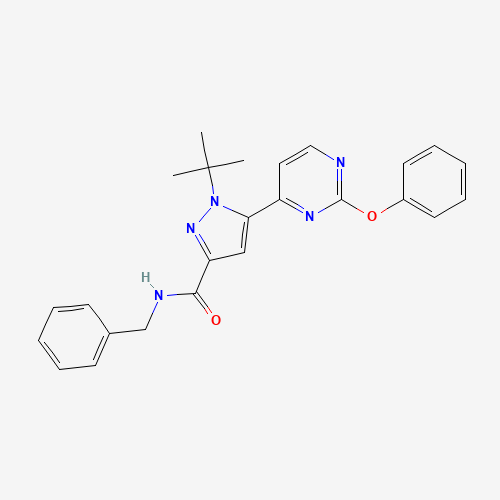 N-benzyl-1-tert-butyl-5-(2-phenoxypyrimidin-4-yl)pyrazole-3-carboxamide (CAS: 1403332-60-4) - Related Chemical Product
