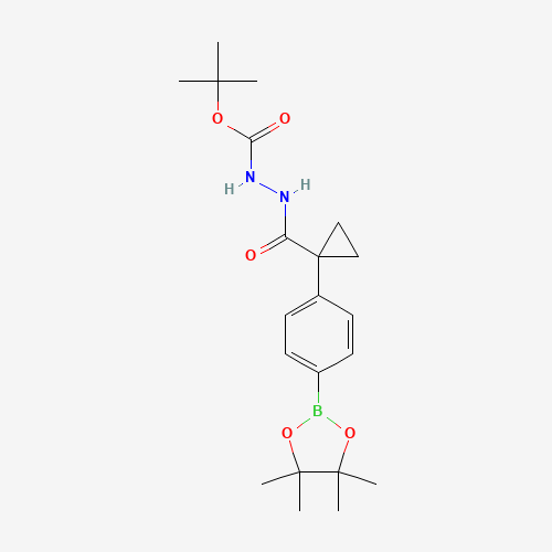 tert-butyl N-[[1-[4-(4,4,5,5-tetramethyl-1,3,2-dioxaborolan-2-yl)phenyl]cyclopropanecarbonyl]amino]carbamate (CAS: 1403396-71-3) - Related Chemical Product