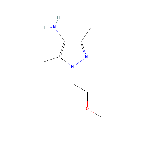1-(2-methoxyethyl)-3,5-dimethylpyrazol-4-amine (CAS: 1152839-38-7) - Chemical Structure and Molecular Formula 