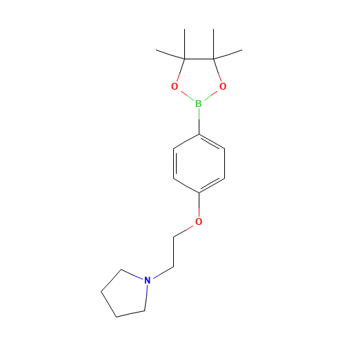 1-[2-[4-(4,4,5,5-tetramethyl-1,3,2-dioxaborolan-2-yl)phenoxy]ethyl]pyrrolidine (CAS: 656257-46-4) - Related Chemical Product