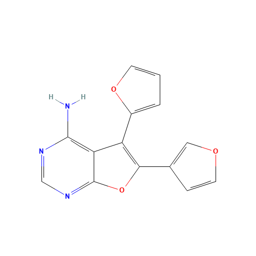 5-(furan-2-yl)-6-(furan-3-yl)furo[2,3-d]pyrimidin-4-amine (CAS: 296793-25-4) - Related Chemical Product