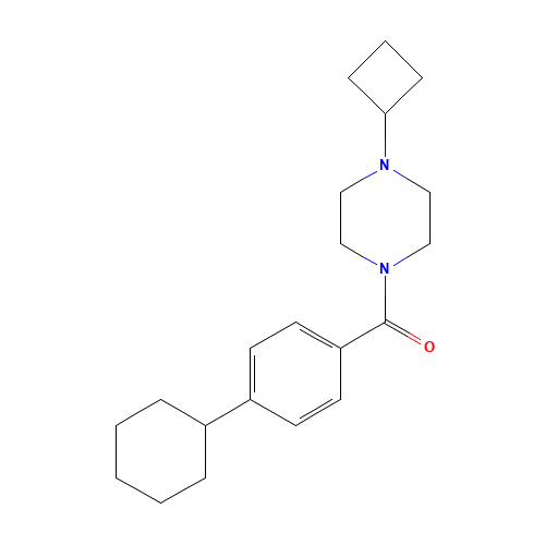 (4-cyclobutylpiperazin-1-yl)-(4-cyclohexylphenyl)methanone (CAS: 1000405-03-7) - Chemical Structure and Molecular Formula 
