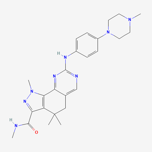 N,1,4,4-tetramethyl-8-[4-(4-methylpiperazin-1-yl)anilino]-5H-pyrazolo[4,3-h]quinazoline-3-carboxamide (CAS: 802539-81-7) - Related Chemical Product