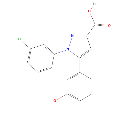 1-(3-chlorophenyl)-5-(3-methoxyphenyl)pyrazole-3-carboxylic acid (CAS: 1187918-78-0) - Related Chemical Product