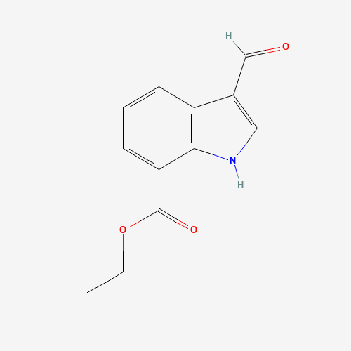 ethyl 3-formyl-1H-indole-7-carboxylate (CAS: 927181-98-4) - Chemical Structure and Molecular Formula 
