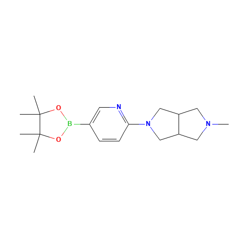 2-methyl-5-[5-(4,4,5,5-tetramethyl-1,3,2-dioxaborolan-2-yl)pyridin-2-yl]-1,3,3a,4,6,6a-hexahydropyrrolo[3,4-c]pyrrole (CAS: 1415793-91-7) - Chemical Structure and Molecular Formula 