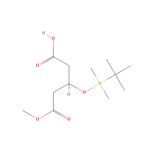 3-[tert-butyl(dimethyl)silyl]oxy-5-methoxy-5-oxopentanoic acid (CAS: 109462-20-6) - Chemical Structure and Molecular Formula 