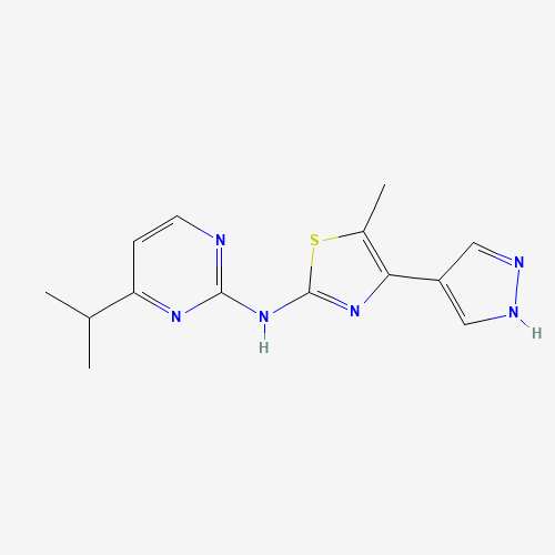5-methyl-N-(4-propan-2-ylpyrimidin-2-yl)-4-(1H-pyrazol-4-yl)-1,3-thiazol-2-amine (CAS: 1235313-18-4) - Related Chemical Product