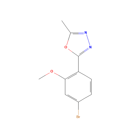 2-(4-bromo-2-methoxyphenyl)-5-methyl-1,3,4-oxadiazole (CAS: 911062-25-4) - Chemical Structure and Molecular Formula 