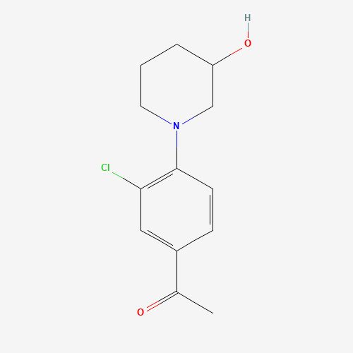 1-[3-chloro-4-(3-hydroxypiperidin-1-yl)phenyl]ethanone (CAS: 40119-56-0) - Related Chemical Product
