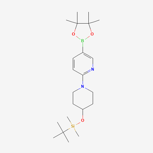 tert-butyl-dimethyl-[1-[5-(4,4,5,5-tetramethyl-1,3,2-dioxaborolan-2-yl)pyridin-2-yl]piperidin-4-yl]oxysilane (CAS: 1020658-62-1) - Related Chemical Product