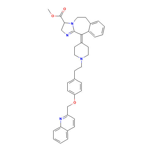 methyl 11-[1-[2-[4-(quinolin-2-ylmethoxy)phenyl]ethyl]piperidin-4-ylidene]-2,3,5,6-tetrahydroimidazo[2,1-b][3]benzazepine-3-carboxylate (CAS: 278798-78-0) - Related Chemical Product