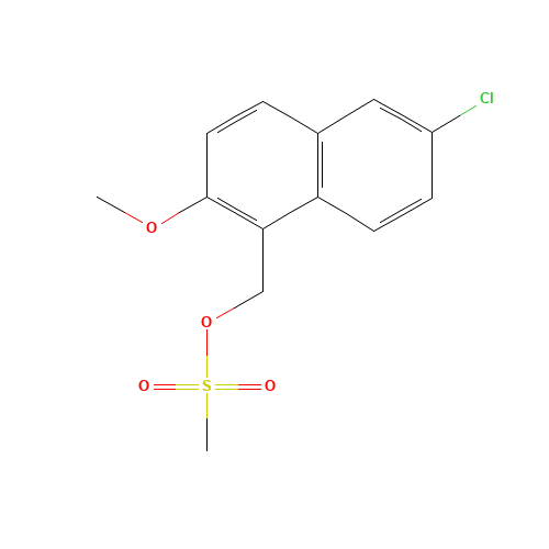 (6-chloro-2-methoxynaphthalen-1-yl)methyl methanesulfonate (CAS: 1539309-78-8) - Chemical Structure and Molecular Formula 