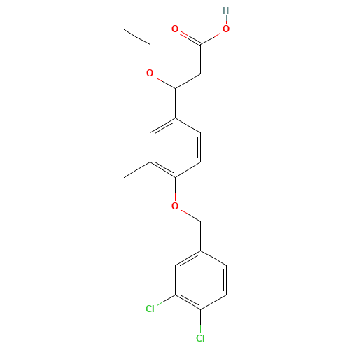 3-[4-[(3,4-dichlorophenyl)methoxy]-3-methylphenyl]-3-ethoxypropanoic acid (CAS: 1202575-53-8) - Related Chemical Product