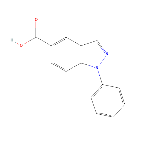 1-phenylindazole-5-carboxylic acid (CAS: 1252780-80-5) - Chemical Structure and Molecular Formula 