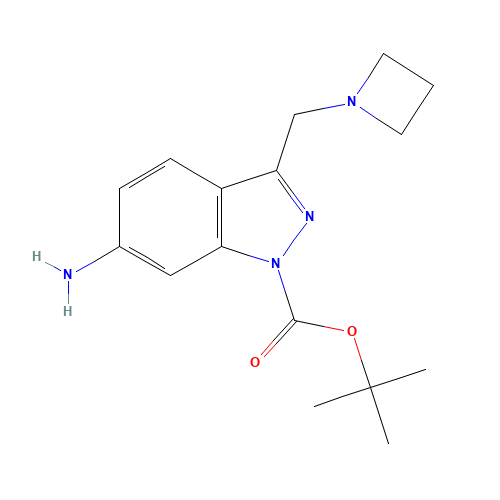 tert-butyl 6-amino-3-(azetidin-1-ylmethyl)indazole-1-carboxylate (CAS: 887590-92-3) - Related Chemical Product