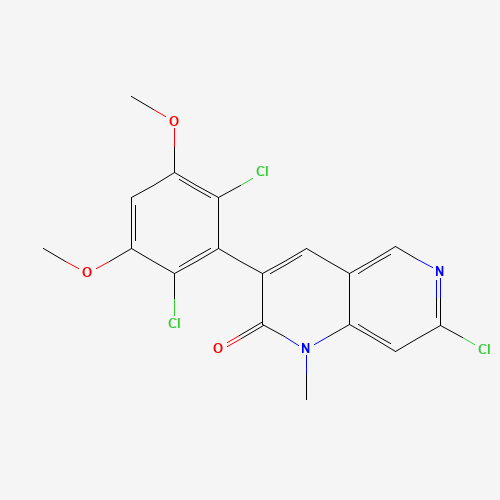 7-chloro-3-(2,6-dichloro-3,5-dimethoxyphenyl)-1-methyl-1,6-naphthyridin-2-one (CAS: 1538605-21-8) - Related Chemical Product