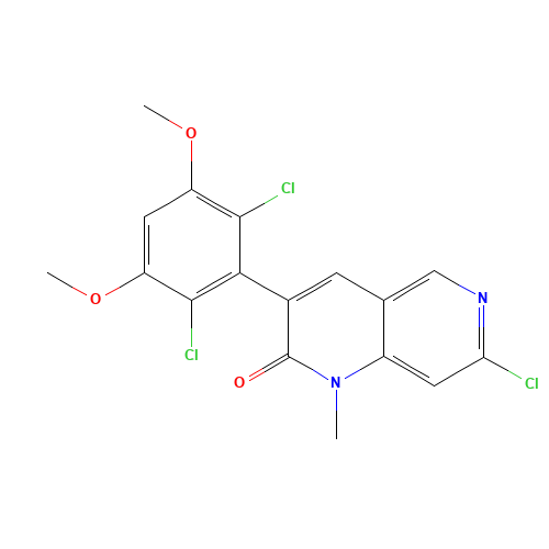 7-chloro-3-(2,6-dichloro-3,5-dimethoxyphenyl)-1-methyl-1,6-naphthyridin-2-one (CAS: 1538605-21-8) - Related Chemical Product