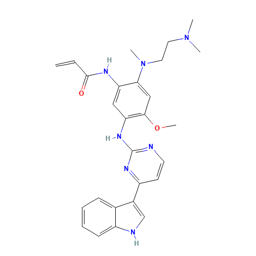 N-[2-[2-(dimethylamino)ethyl-methylamino]-5-[[4-(1H-indol-3-yl)pyrimidin-2-yl]amino]-4-methoxyphenyl]prop-2-enamide (CAS: 1421373-98-9) - Related Chemical Product